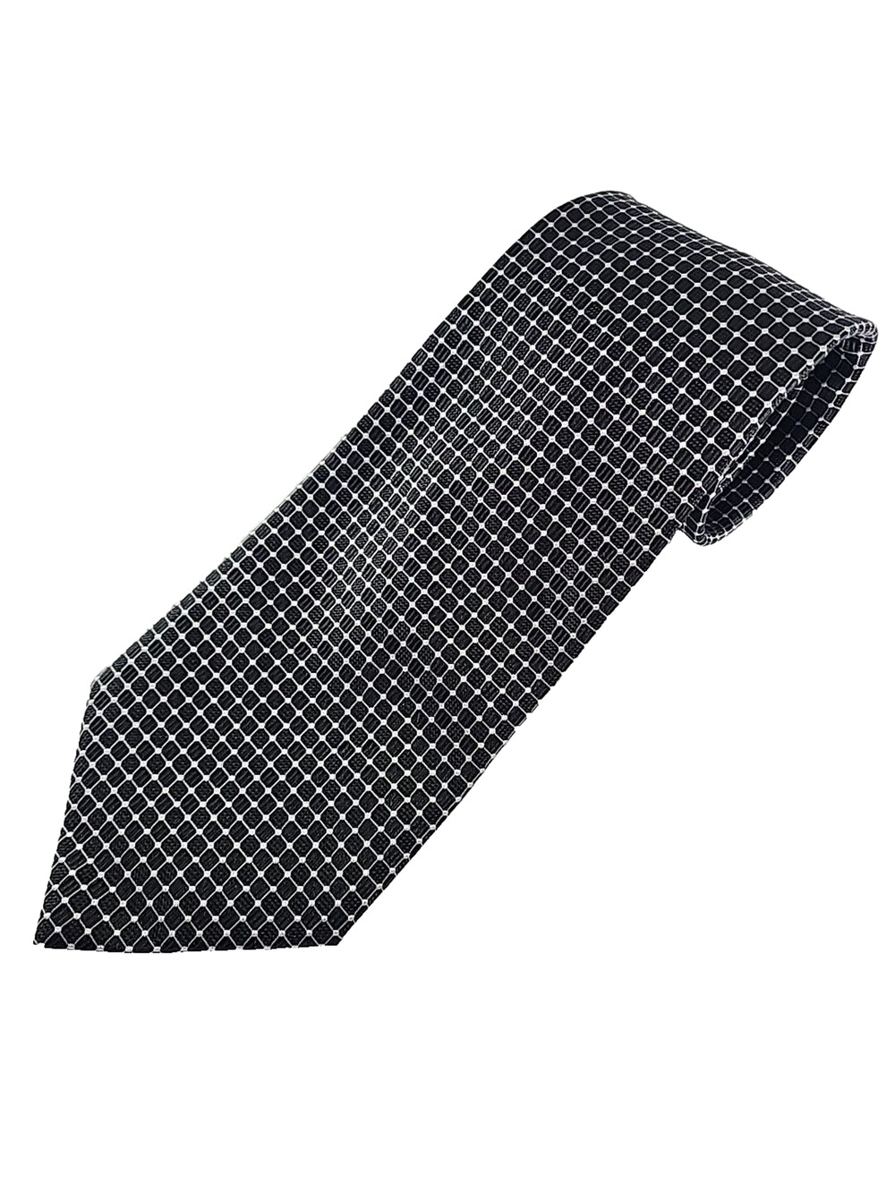 Louis Dell 'Olio Dark Gray Patterned Silk Tie Necktie - Made in Italy - Like New